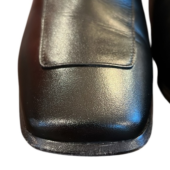 Banana Republic Black Lucca Leather Ankle Boot Italy 2.5” Heel Side Zipper 9 - Picture 3 of 16